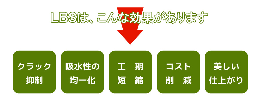 クラックの抑制・吸水性の均一化・工期短縮・コスト削減・美しい仕上がり