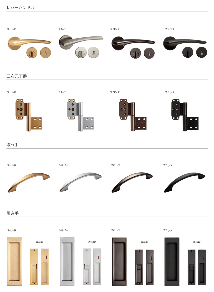 レバーハンドル、引き手